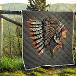 Native American Indian Girl Print Quilt