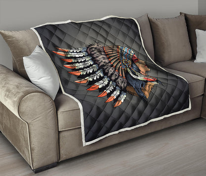 Native American Indian Girl Print Quilt
