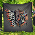 Native American Indian Girl Print Quilt