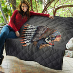 Native American Indian Girl Print Quilt