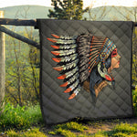 Native American Indian Girl Print Quilt