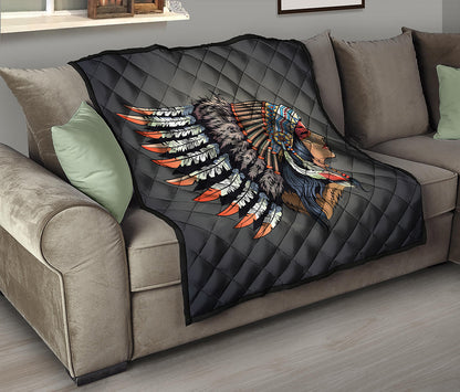 Native American Indian Girl Print Quilt