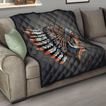 Native American Indian Girl Print Quilt