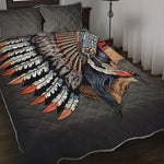 Native American Indian Girl Print Quilt Bed Set