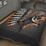 Native American Indian Girl Print Quilt Bed Set
