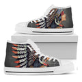 Native American Indian Girl Print White High Top Sneakers