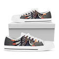 Native American Indian Girl Print White Low Top Sneakers