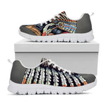 Native American Indian Girl Print White Sneakers