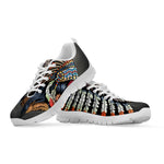 Native American Indian Girl Print White Sneakers