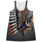 Native American Indian Girl Print Women's Racerback Tank Top