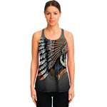 Native American Indian Girl Print Women's Racerback Tank Top