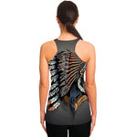 Native American Indian Girl Print Women's Racerback Tank Top