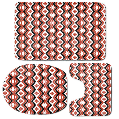 Native American Indian Pattern Print 3 Piece Bath Mat Set
