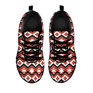 Native American Indian Pattern Print Black Sneakers