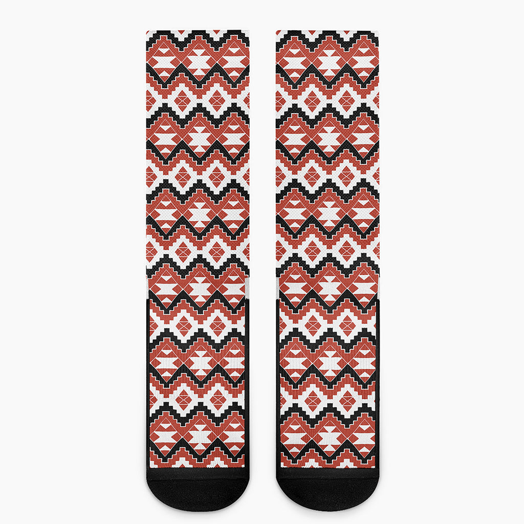 Native American Indian Pattern Print Crew Socks