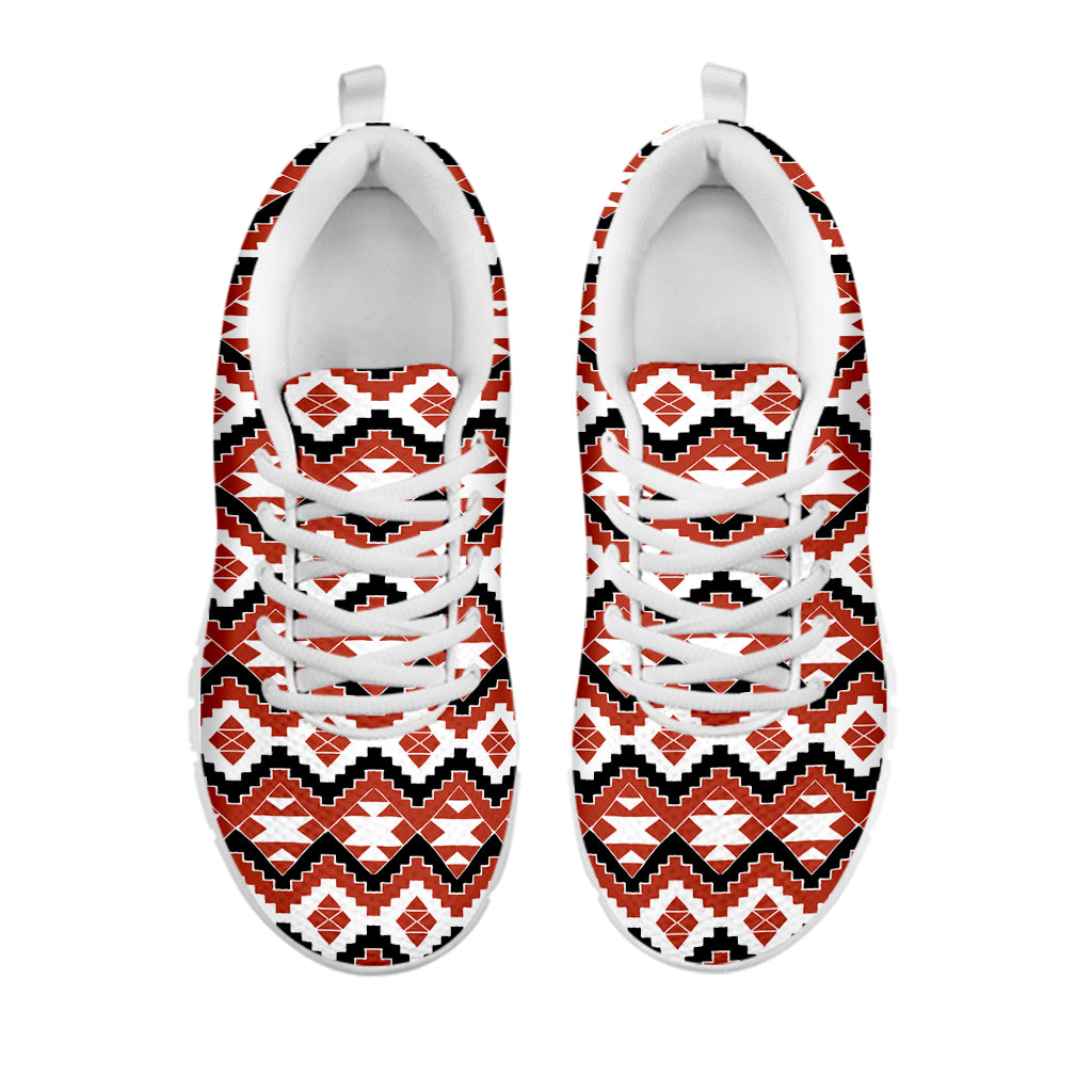 Native American Indian Pattern Print White Sneakers