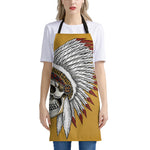 Native American Indian Skull Print Apron