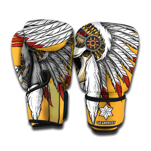 Native American Indian Skull Print Boxing Gloves