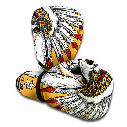 Native American Indian Skull Print Boxing Gloves