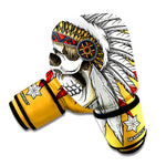 Native American Indian Skull Print Boxing Gloves