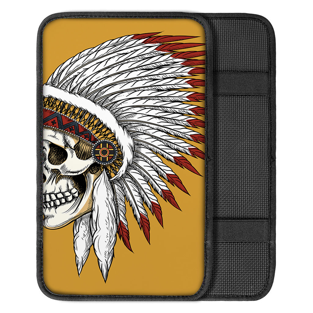 Native American Indian Skull Print Car Center Console Cover