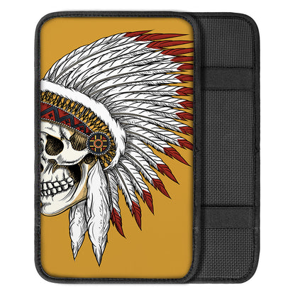 Native American Indian Skull Print Car Center Console Cover