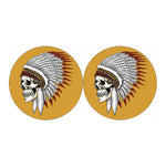 Native American Indian Skull Print Car Coasters