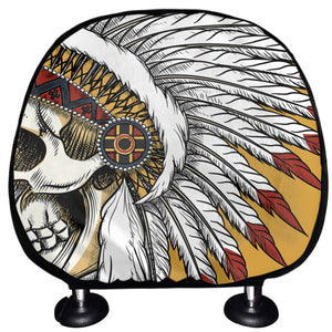 Native American Indian Skull Print Car Headrest Covers