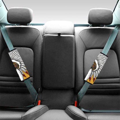 Native American Indian Skull Print Car Seat Belt Covers