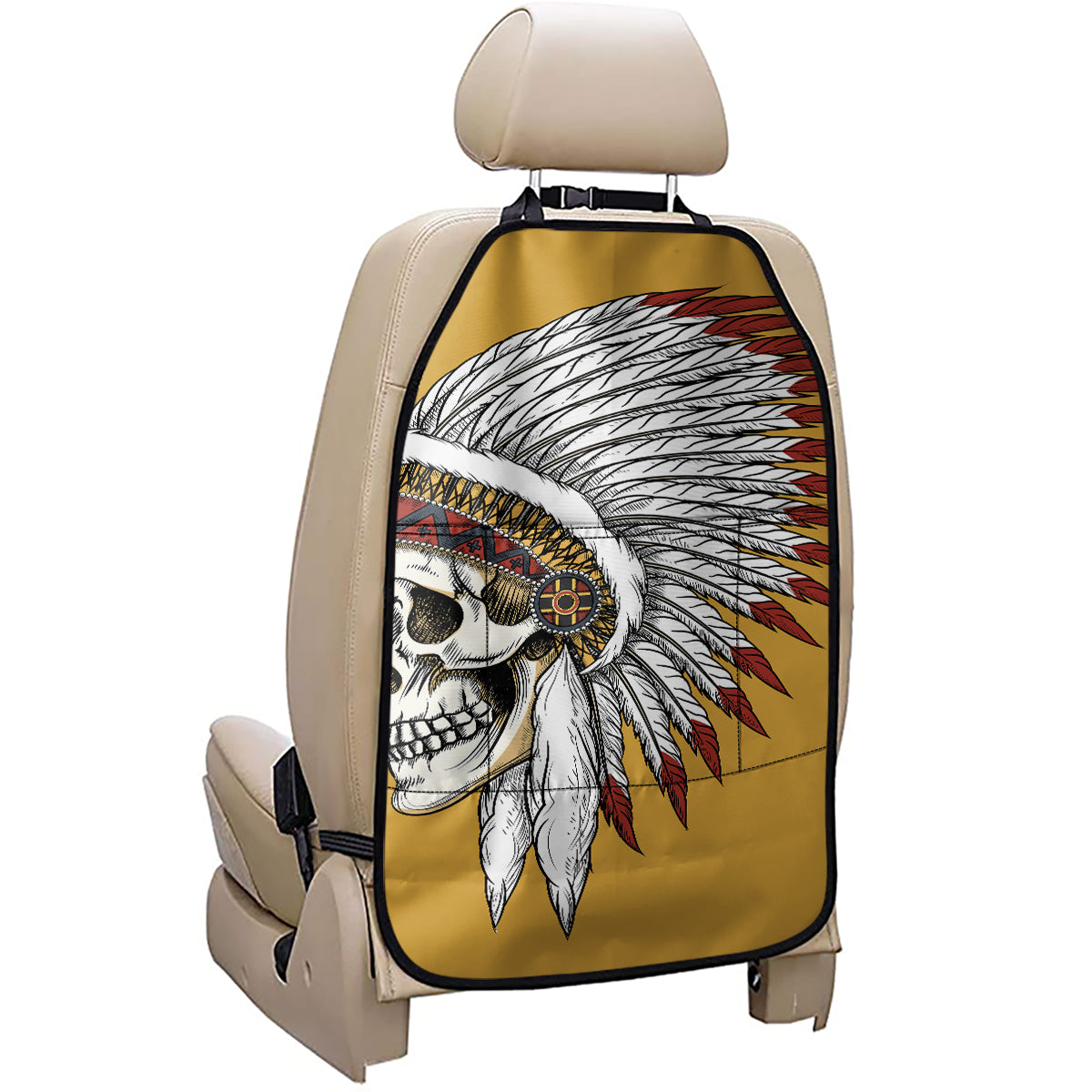 Native American Indian Skull Print Car Seat Organizers