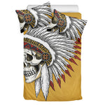 Native American Indian Skull Print Duvet Cover Bedding Set