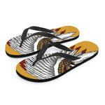 Native American Indian Skull Print Flip Flops