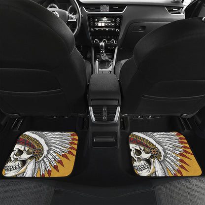 Native American Indian Skull Print Front and Back Car Floor Mats