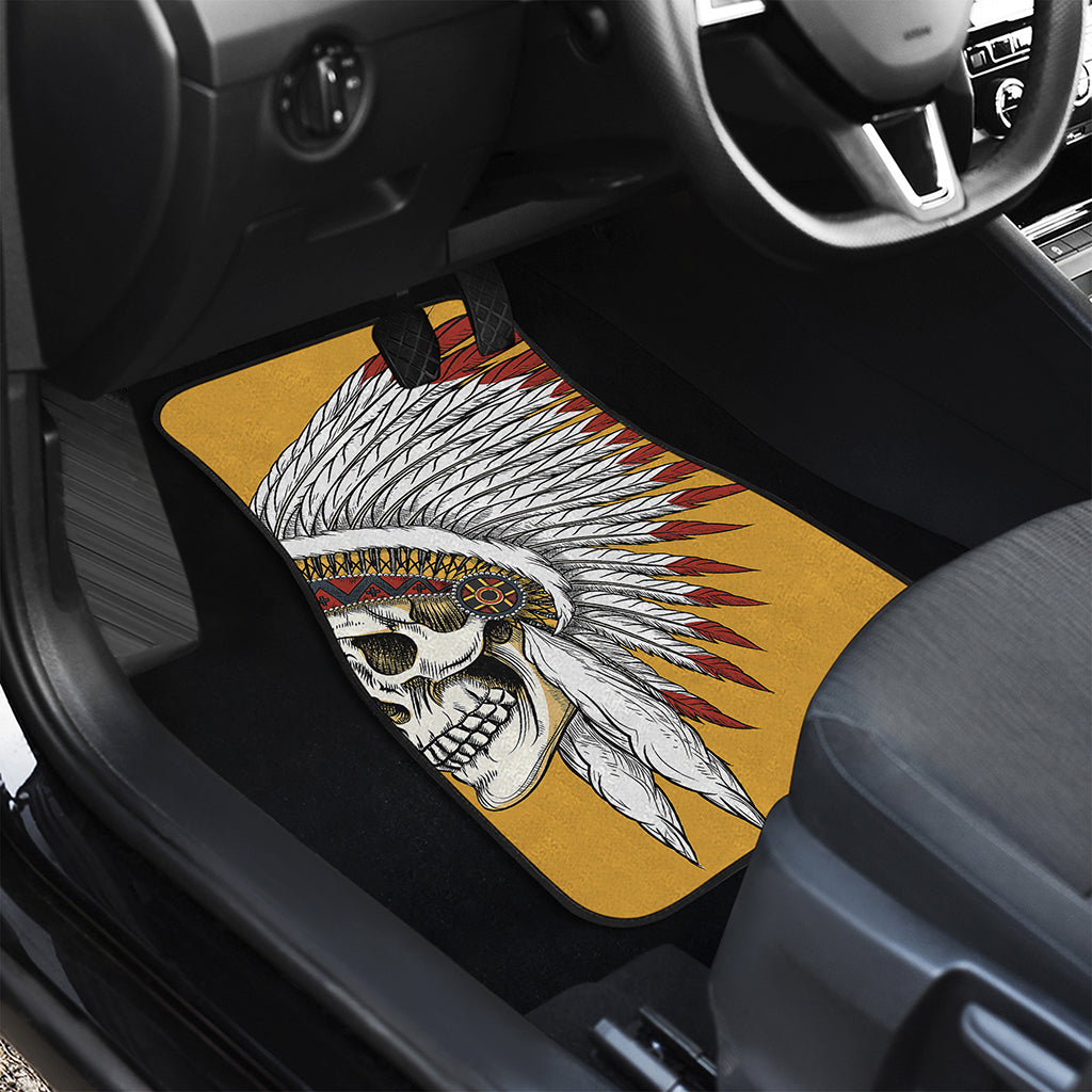 Native American Indian Skull Print Front and Back Car Floor Mats