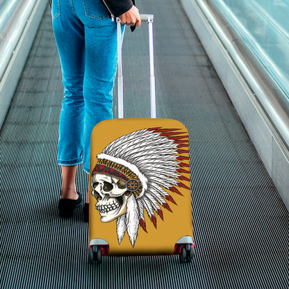 Native American Indian Skull Print Luggage Cover