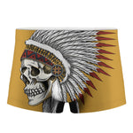 Native American Indian Skull Print Men's Boxer Briefs