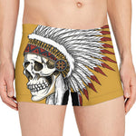 Native American Indian Skull Print Men's Boxer Briefs