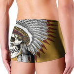 Native American Indian Skull Print Men's Boxer Briefs