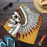 Native American Indian Skull Print Men's Shorts