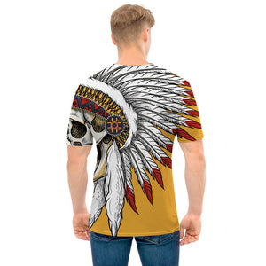 Native American Indian Skull Print Men's T-Shirt