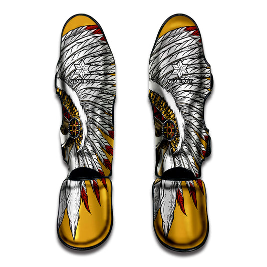 Native American Indian Skull Print Muay Thai Shin Guard