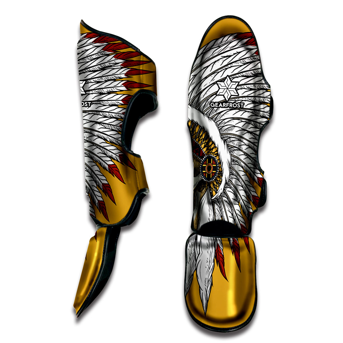 Native American Indian Skull Print Muay Thai Shin Guard