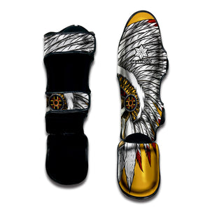 Native American Indian Skull Print Muay Thai Shin Guard