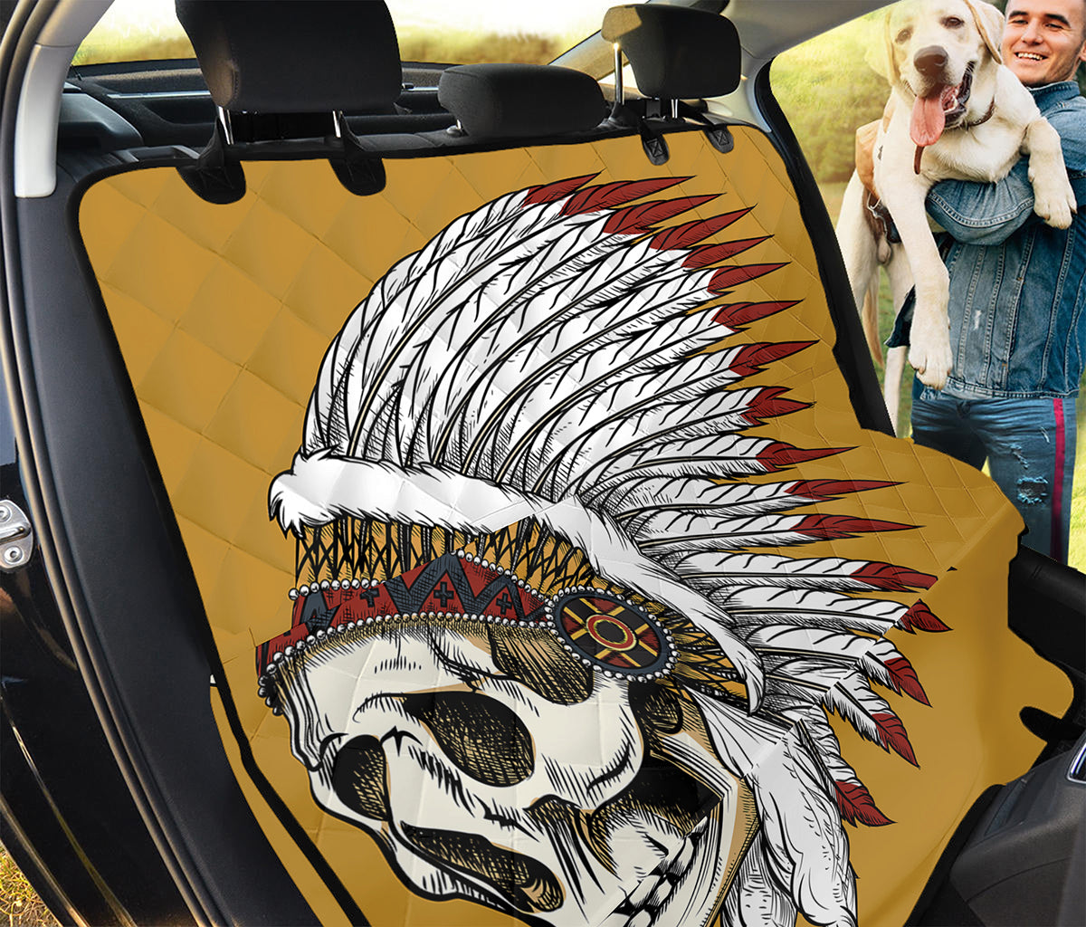 Native American Indian Skull Print Pet Car Back Seat Cover