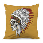 Native American Indian Skull Print Pillow Cover