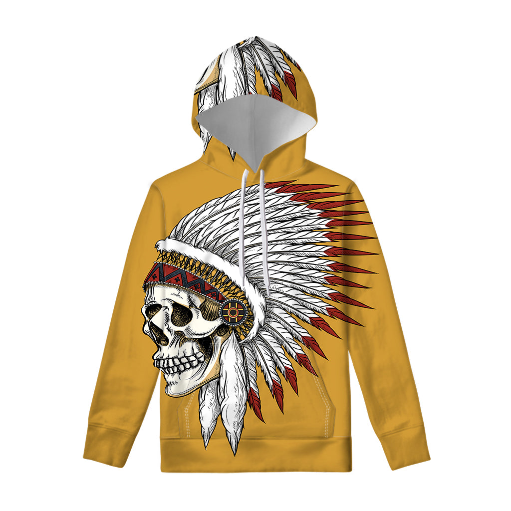Native American Indian Skull Print Pullover Hoodie