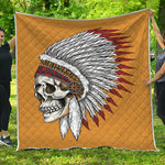 Native American Indian Skull Print Quilt