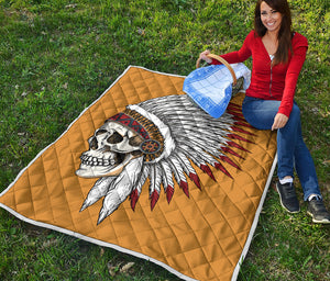 Native American Indian Skull Print Quilt