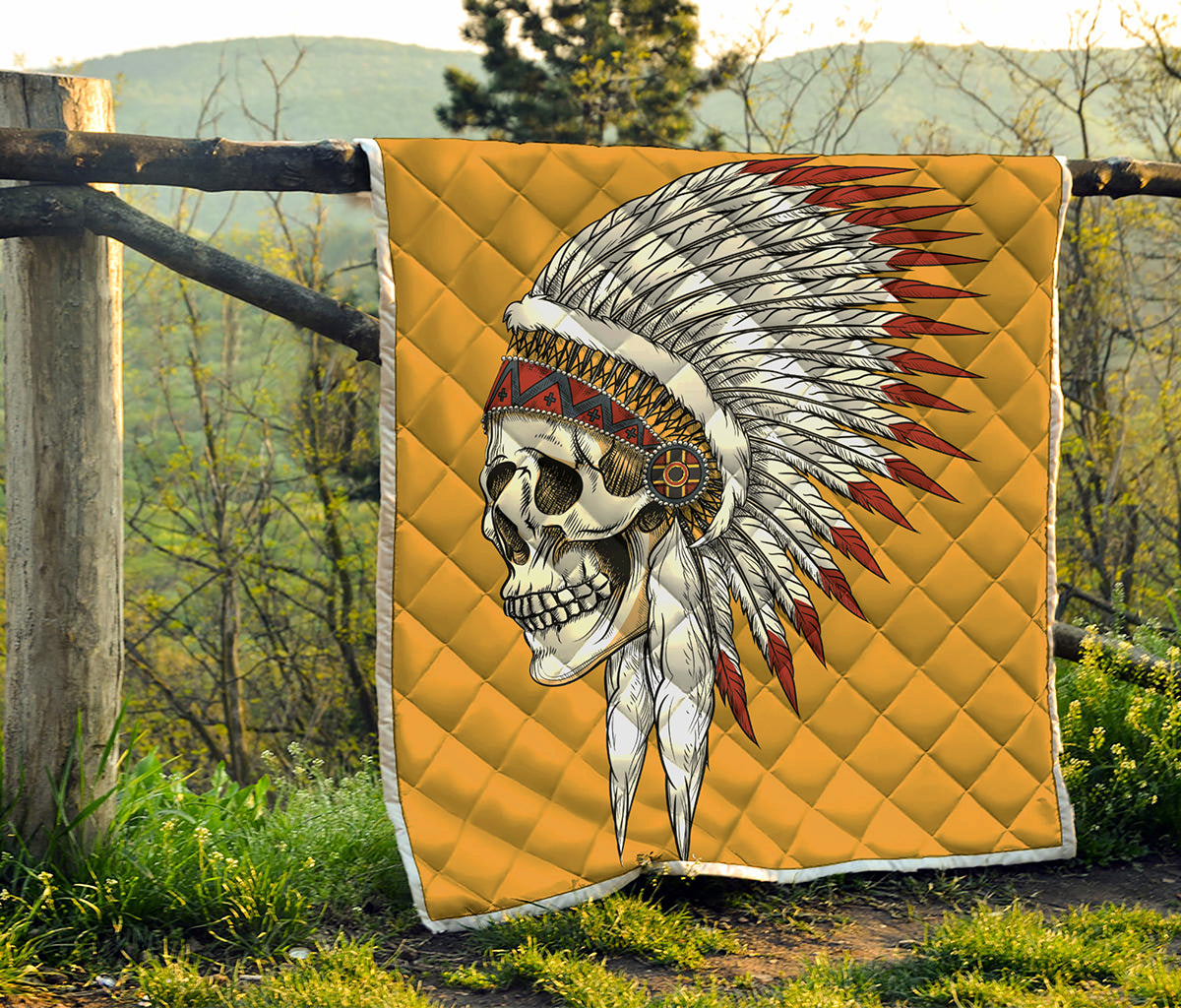 Native American Indian Skull Print Quilt