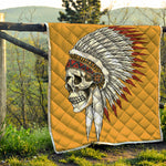 Native American Indian Skull Print Quilt